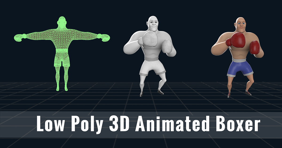Boxer Low Poly 3d Model Tutorial Low Poly 3D Animated Boxer | 3D Characters | Unity Asset Store