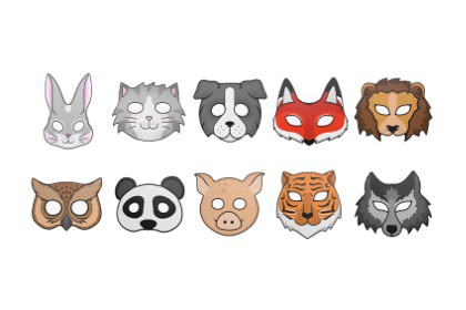 10 Animal Paper Masks Collection - 04 Texture Variations