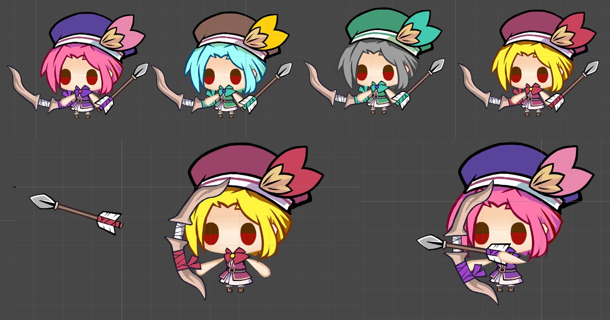 Unity Arch Cartoon 2D_Character_Archer | 2D キャラクター | Unity Asset Store