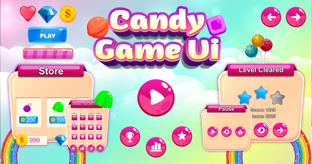 GUI Kit - Candy Theme UI | 2D Icons | Unity Asset Store