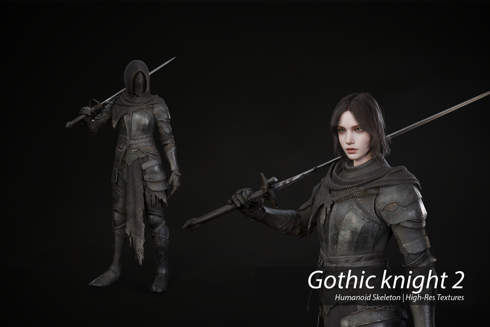Unity 3d Knight Gothic Knight_2 | 3D Humanoids | Unity Asset Store