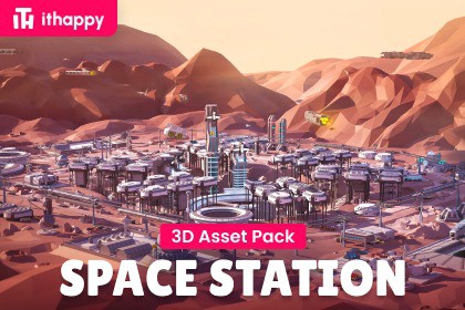 Space Station - Low Poly 3D Models Pack