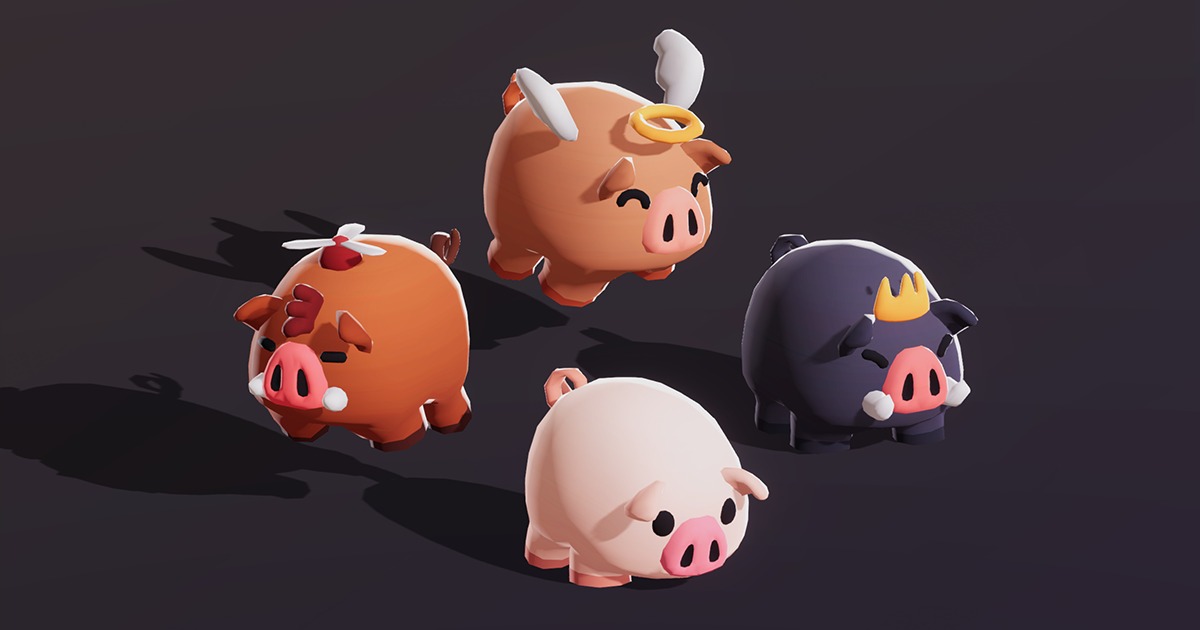 Pig Unity Modular Pig Boar Cute Pro Series | 3D Animals | Unity Asset Store