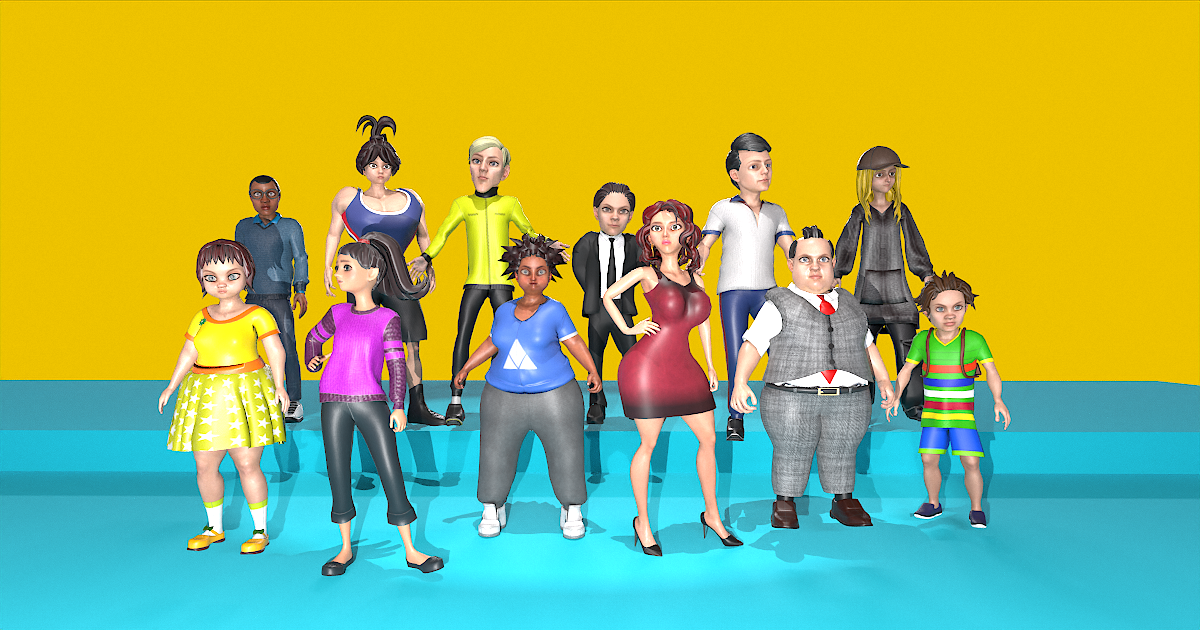 Unity Example Cartoon Cartoonized characters. Pack | 캐릭터 | Unity Asset Store