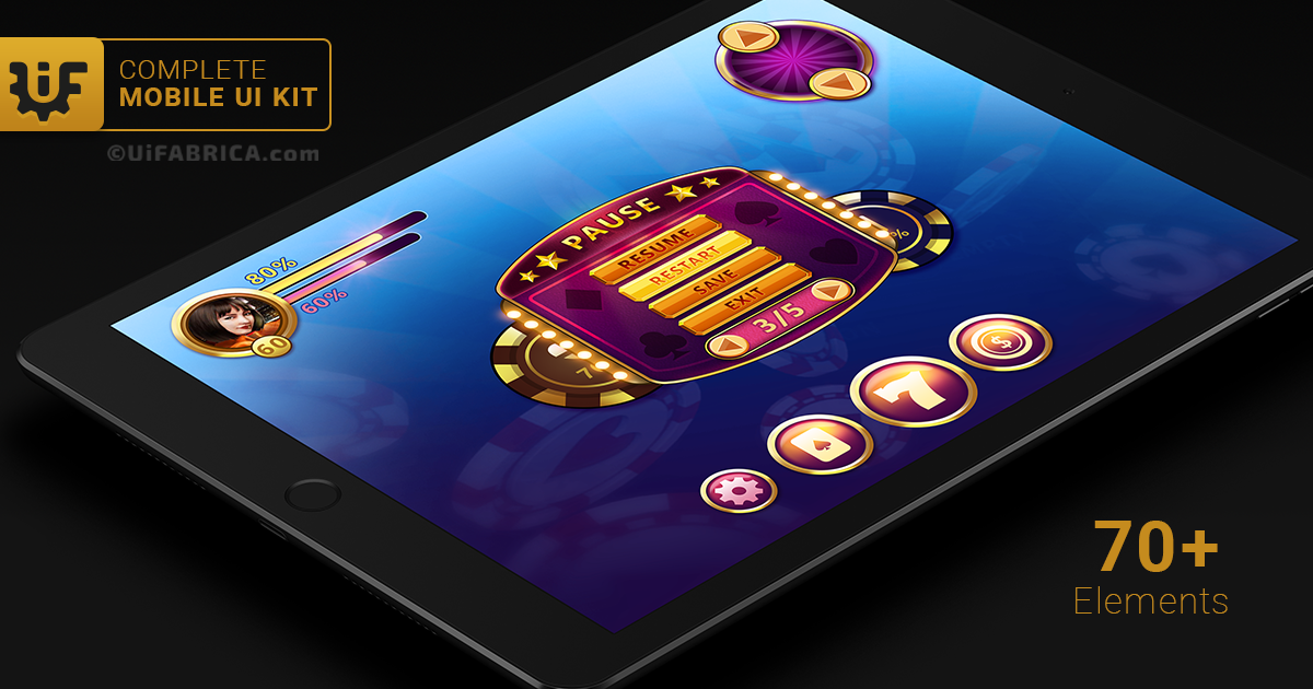 Lucky Seven Casino Game UI 2D GUI Unity Asset Store