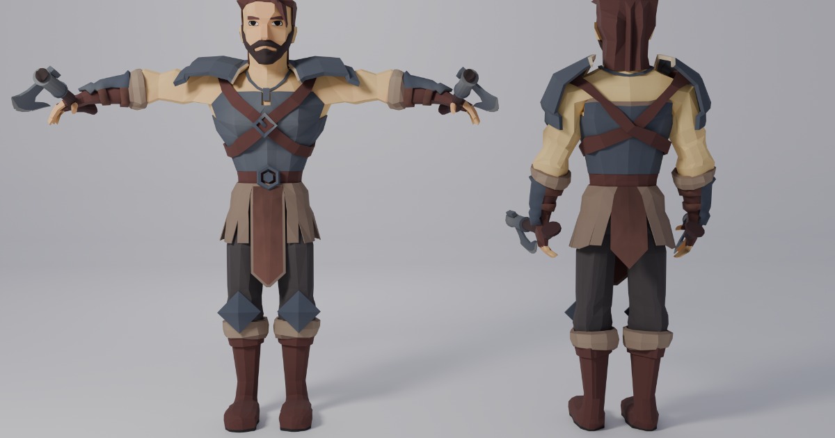 Low Poly Axe Warrior | 3D Humanoids | Unity Asset Store