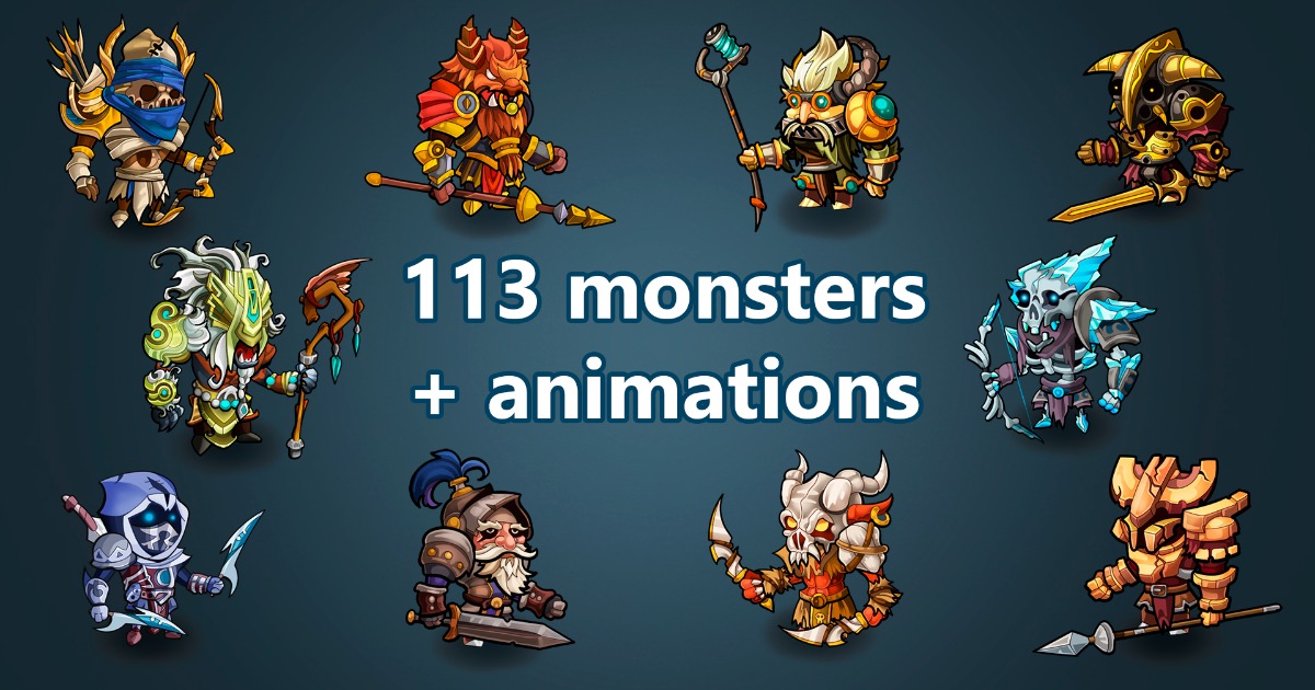 Animated 2D characters monsters | 2D Characters | Unity Asset Store