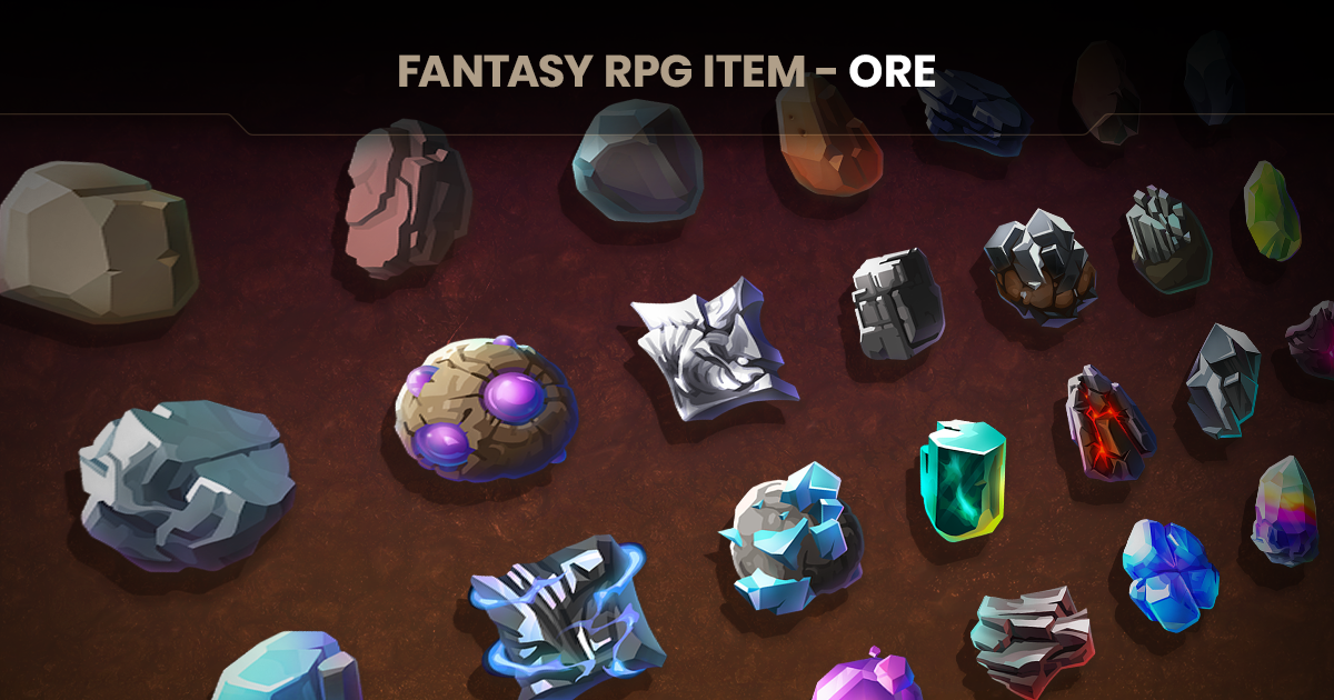 2D Icons - Fantasy Ore Item | 2D Icons | Unity Asset Store
