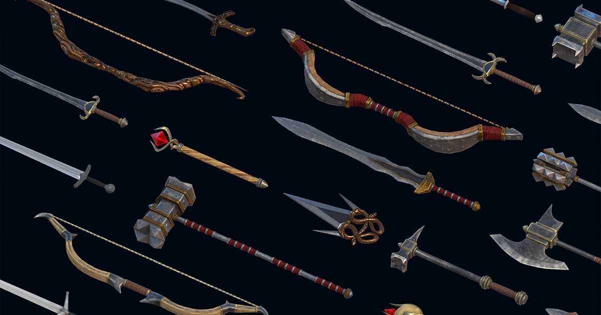 Fictional Weapons Ranged Fantasy Medieval Weapons - Melee & Ranged | 3D Weapons | Unity Asset Store