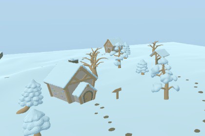 Cozy Snowy Environment - Low Poly