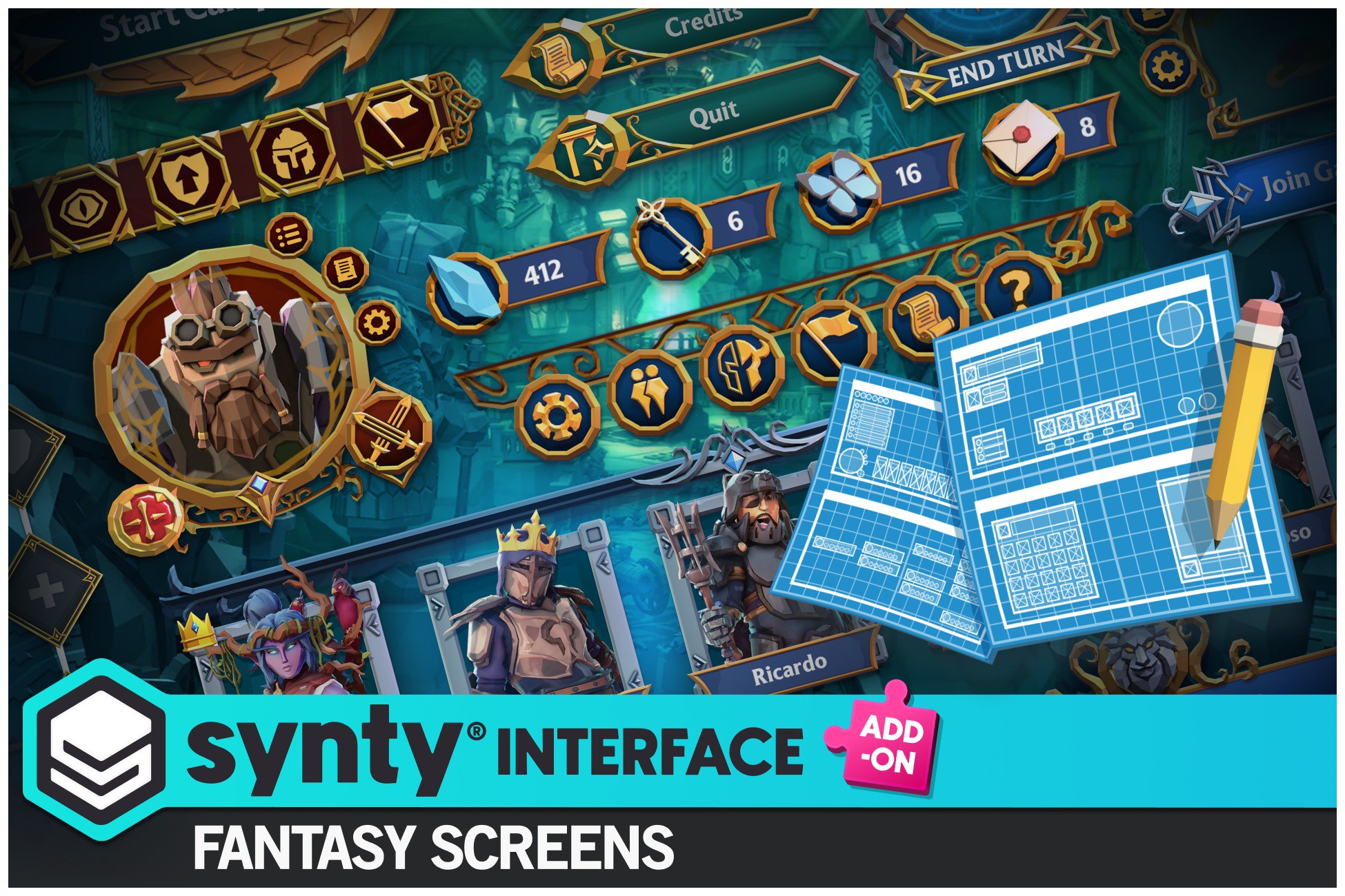 Fantasy Screens Add-On - Synty INTERFACE - GUI