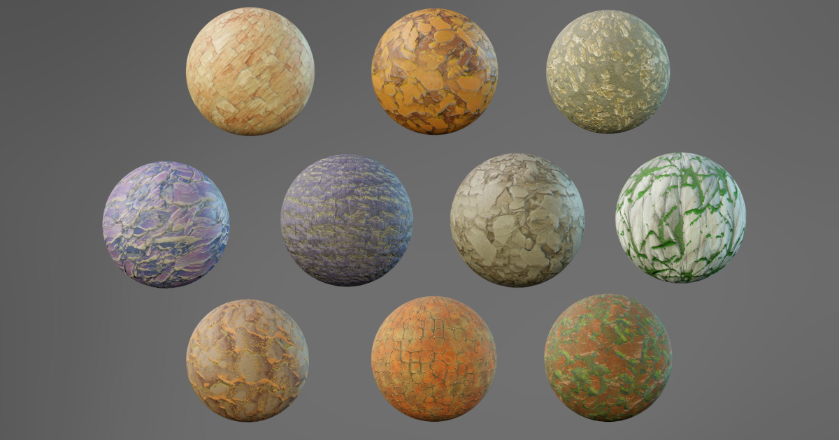 Stylized Ground Rock Materials | 2D Textures & Materials | Unity Asset ...