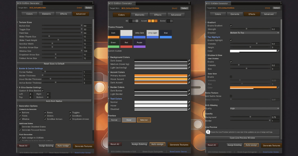 GUISkin Texture Generator | GUI Tools | Unity Asset Store