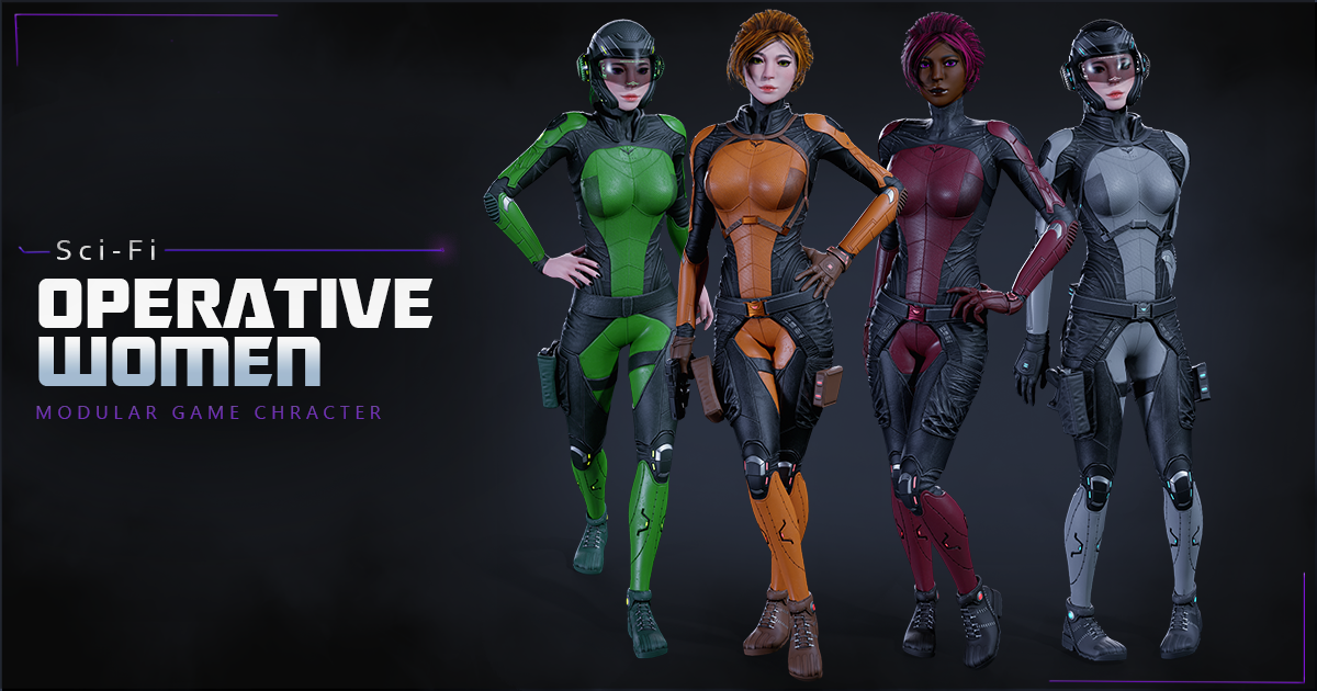 Sci-Fi Operative Woman – Modular Game Character | Characters | Unity ...