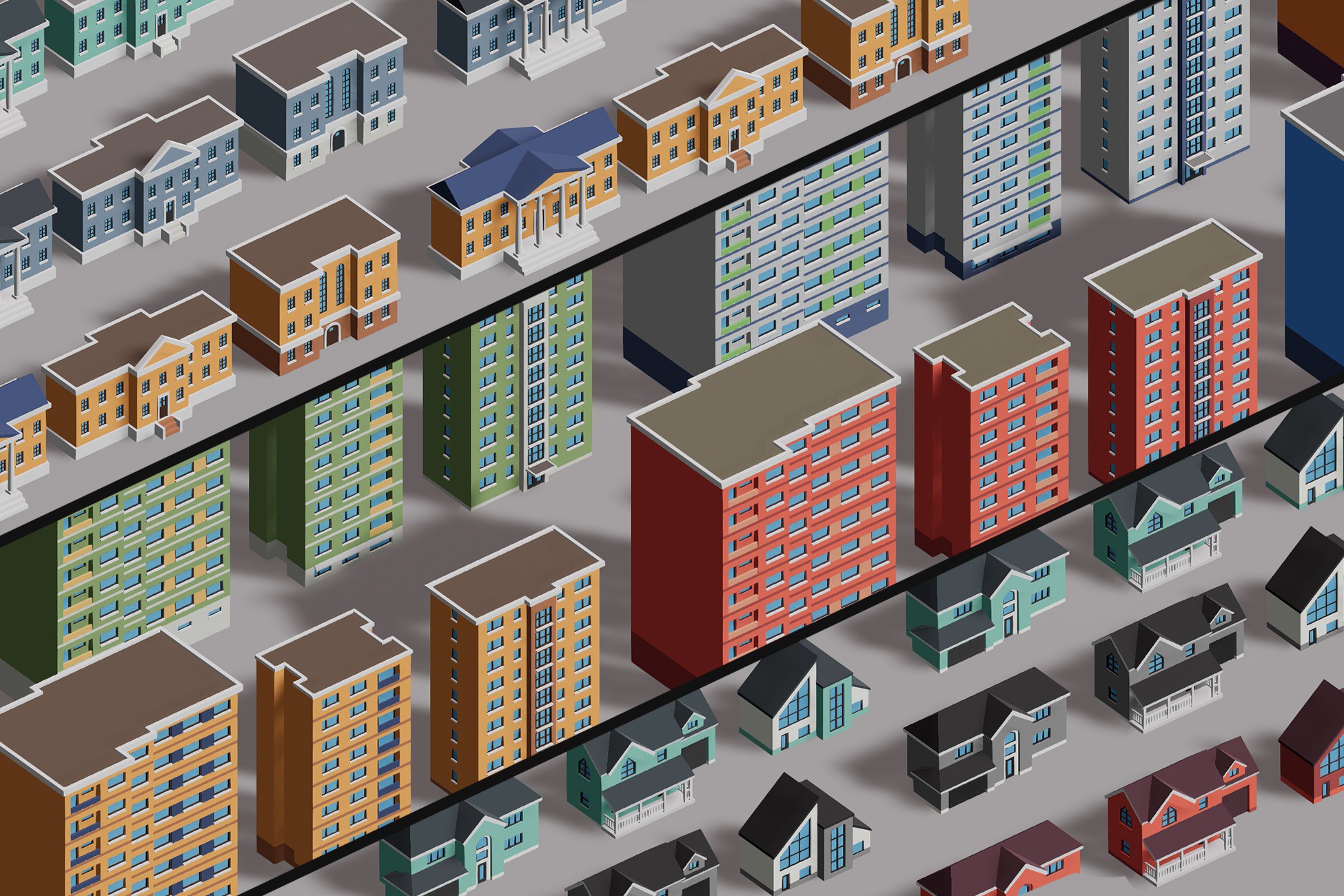 Low Poly Buildings Pack 3D Urban Unity Asset Store