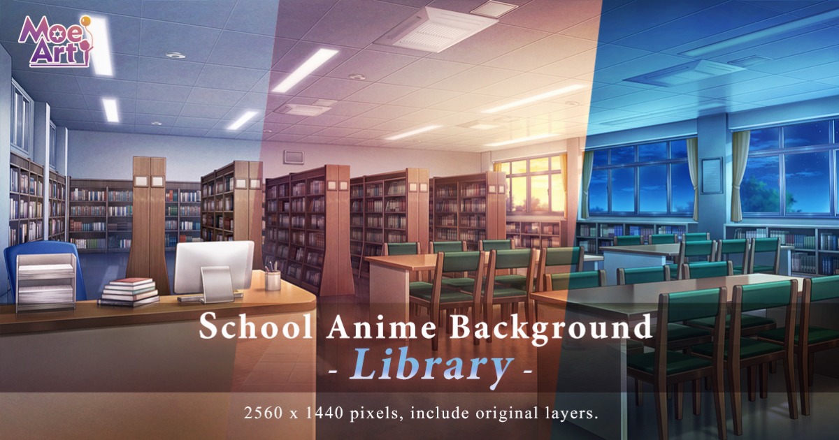 Library Game Background Moeart BG Vol.9 School Library | 2D Environments | Unity Asset Store