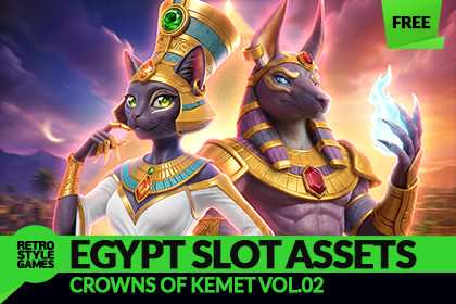 Free Egyptian Slot Game Art – Symbols, Wild and Anubis Character