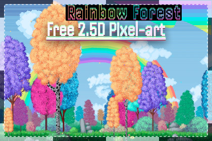 Rainbow Forest | 2.5D Pixel-Art | Free