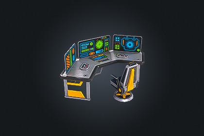 SCI-FI PC Desk V1 - FTR Computer | Game Ready PBR | Built-In & URP Compatible