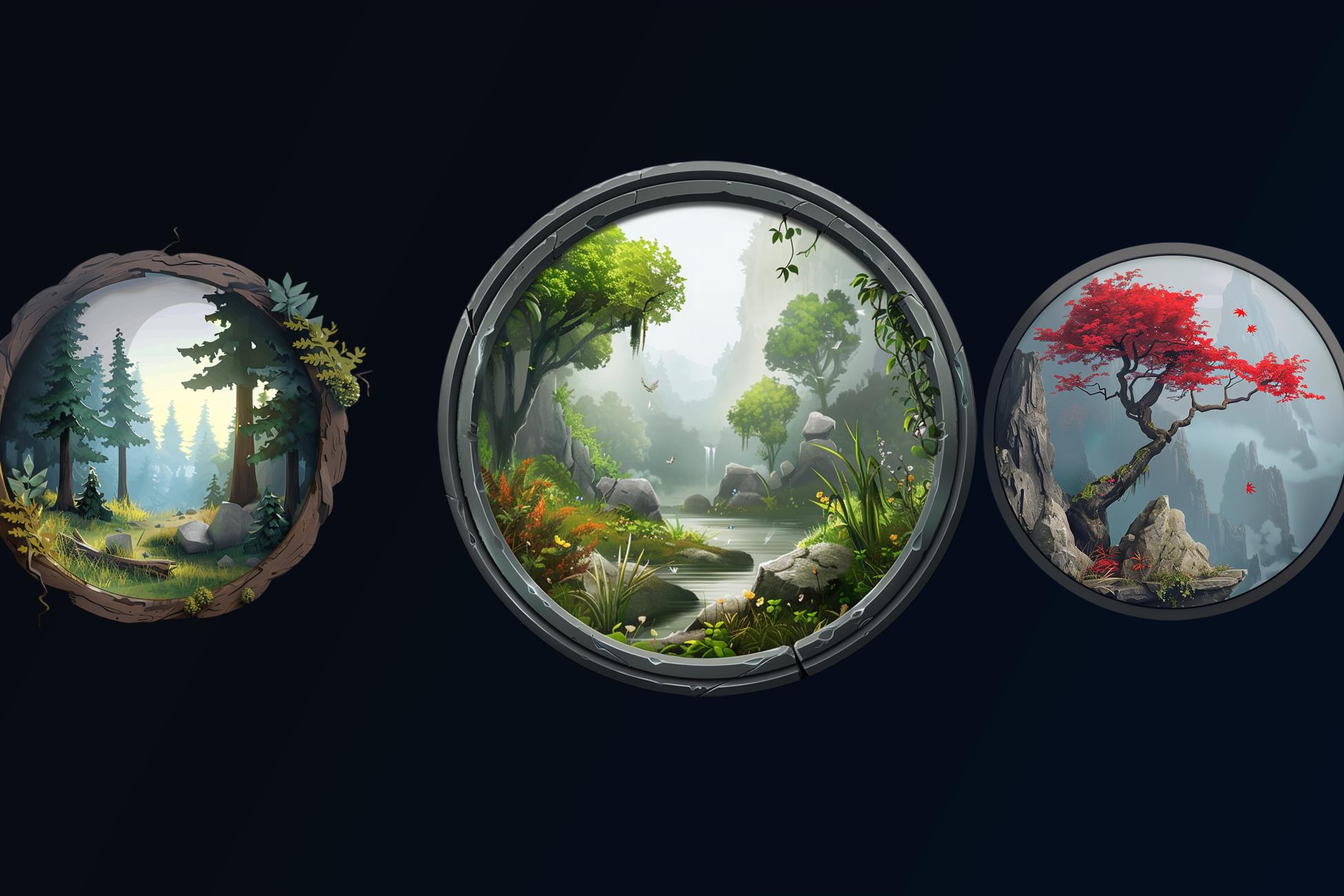 Forest Database Icon NHC - Stylized Forest Icons | 2D Icons | Unity Asset Store