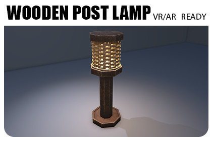 Wooden Post Light _ Game Ready