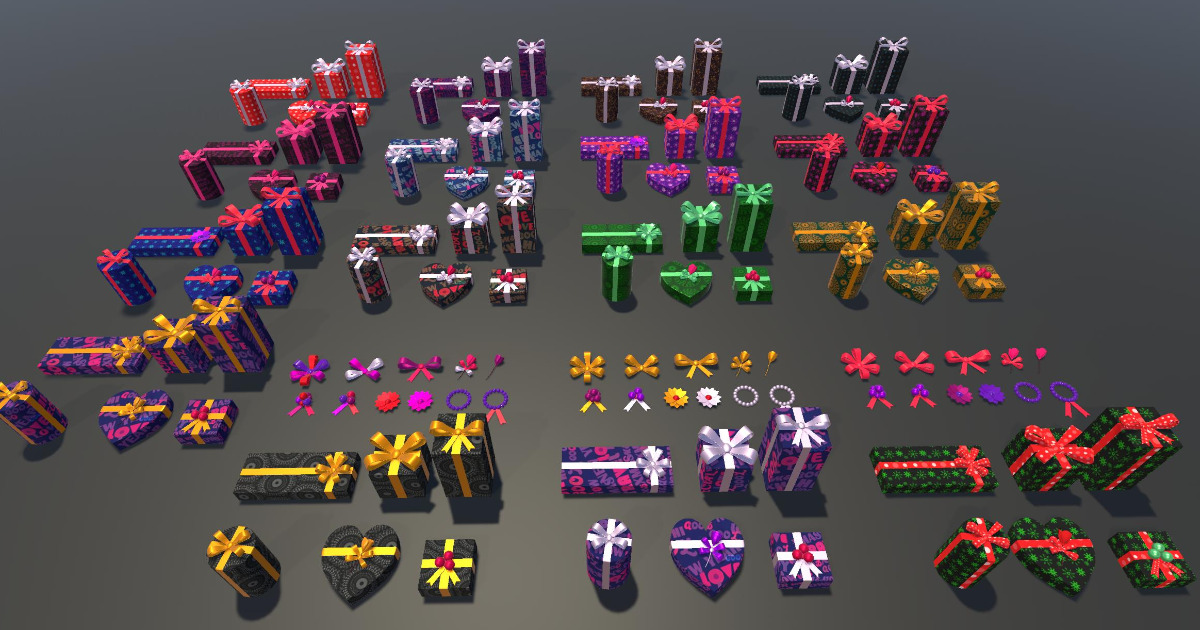 Gift Boxes 3D (Pack-2) 120+ Prefabs | 3D Props | Unity Asset Store