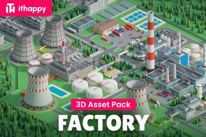 Factory - Low Poly 3D Models Pack