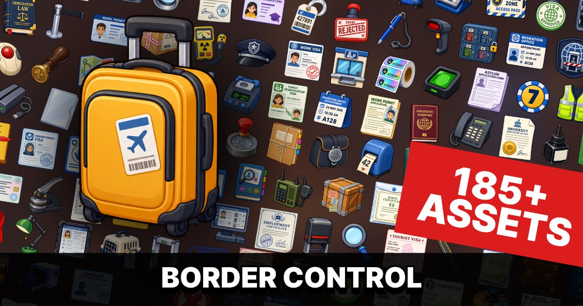 Border Control Immigration Visa Passport Customs Security Icons Pack