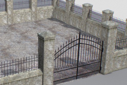 Stone fence wall 2