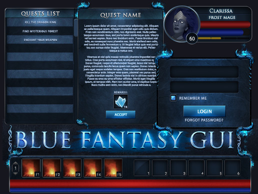 BLUE FANTASY GUI | 2D GUI | Unity Asset Store