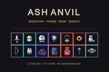 Ash Anvil — RPG Inventory & Forge UI