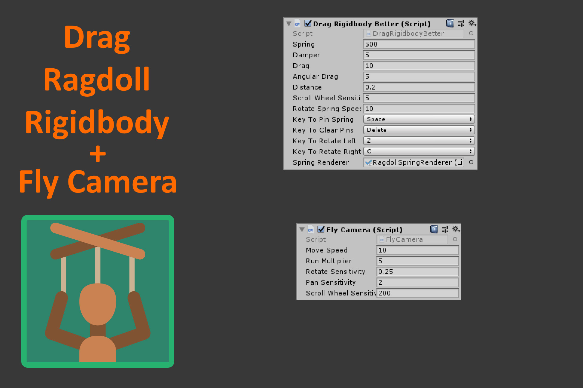 Drag Ragdoll Rigidbody + Fly Camera | Physics | Unity Asset Store