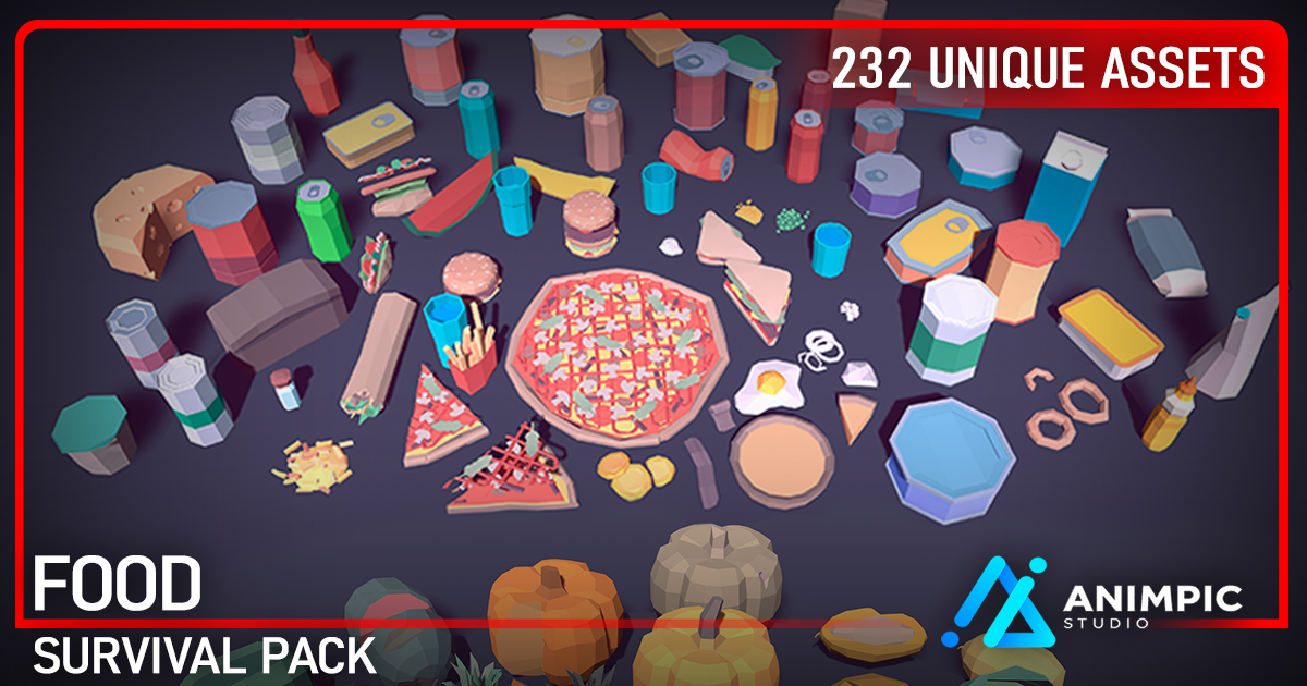 POLY - Mega Survival Food (SRP, URP, HDRP) | 3D Food | Unity Asset Store