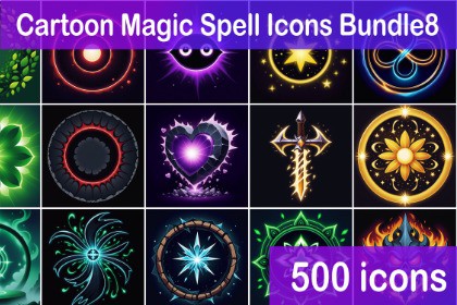 Cartoon Magic Spell Icons Bundle8