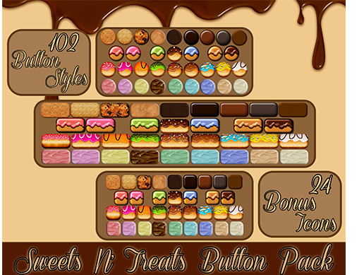 New Unity Sweets Sweets N' Treats Button Pack | 2D アイコン | Unity Asset Store