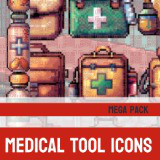 Medical Tool Icons - Mega - 2D Pixel Medic Tools and Profession Resource Bundle