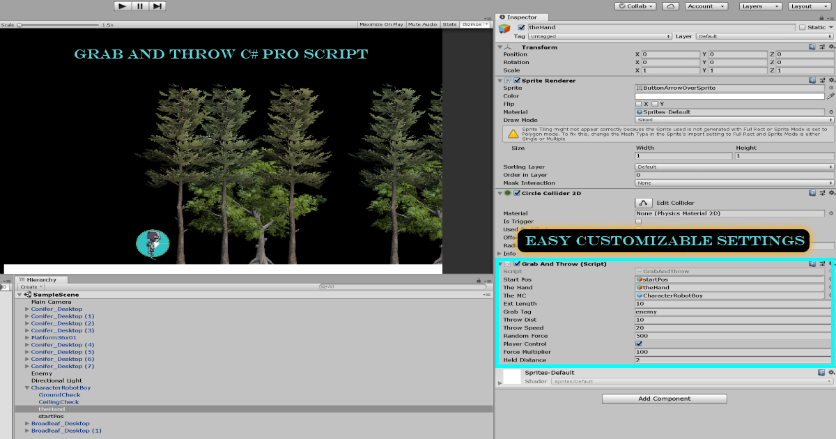 Grab and Throw C Pro Script Behavior AI Unity Asset Store