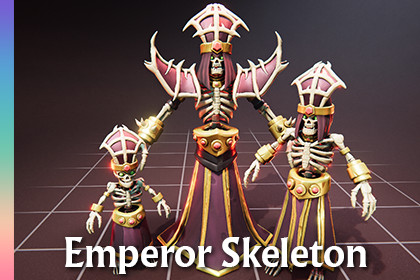 Emperor Skeleton - 3 Characters + Animations
