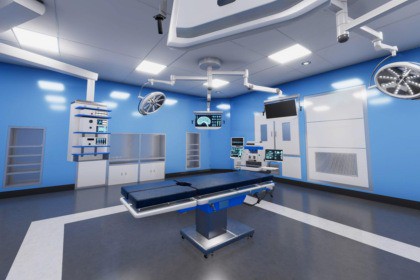 Surgical operating room with equipment