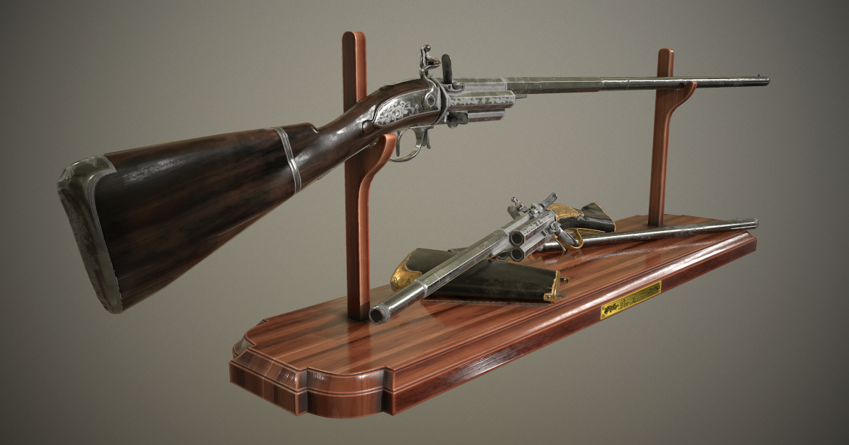 Flintlock Modular Revolver Rifle (2 skins) | 3D Guns | Unity Asset Store