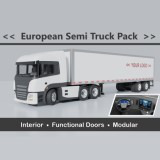 European Semi Truck Pack – Detailed Interior, Modular Trailer & Functional Doors
