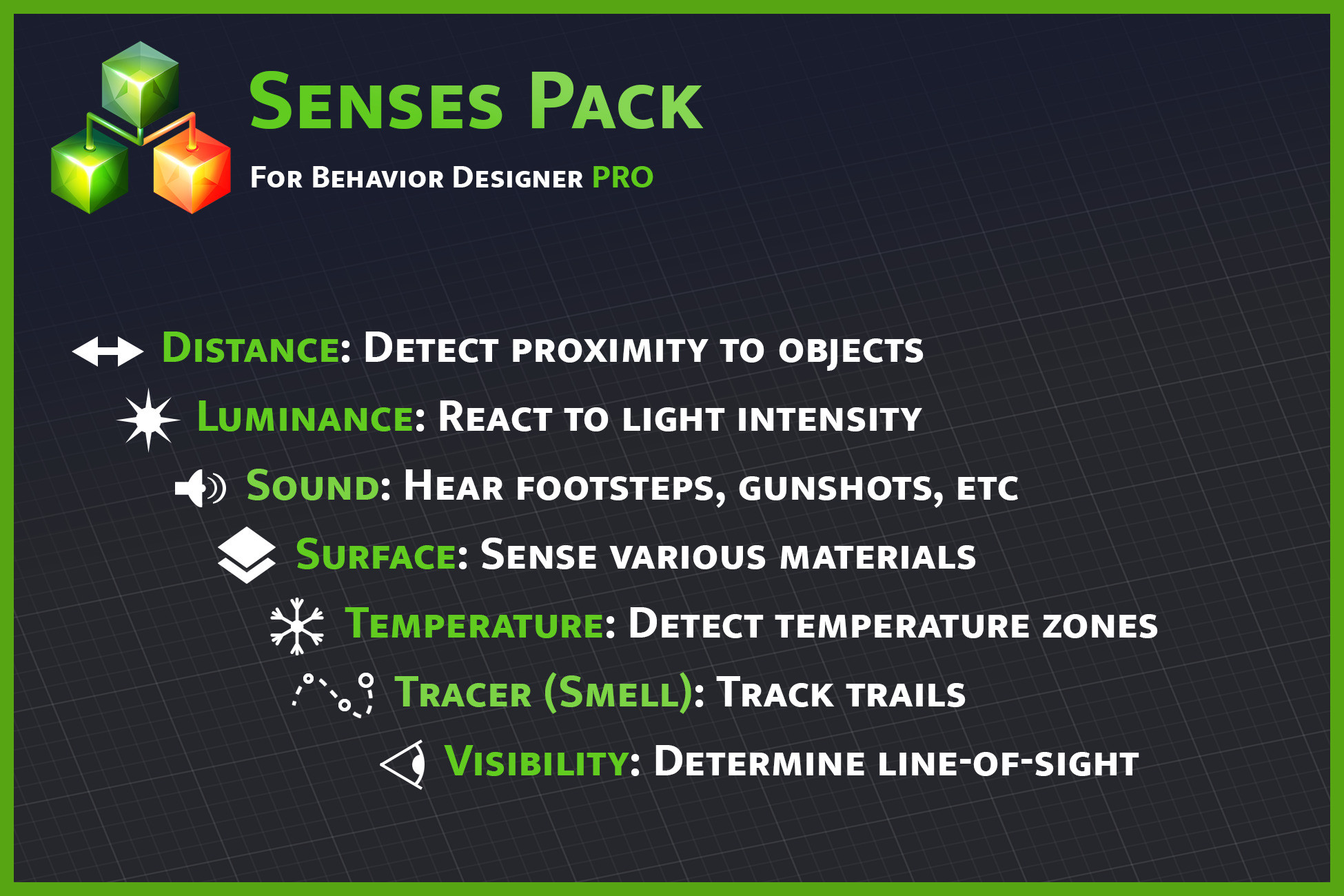 Senses Pack for Behavior Designer Pro | Behavior AI | Unity Asset Store
