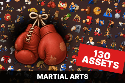 Martial Arts Karate Judo Boxing Dojo Training Icons Pack