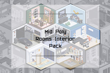 3D Mid Poly Rooms Interior Pack