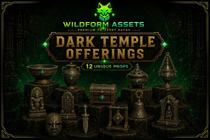 Dark Temple Offerings – Fantasy Ritual & Altar Props