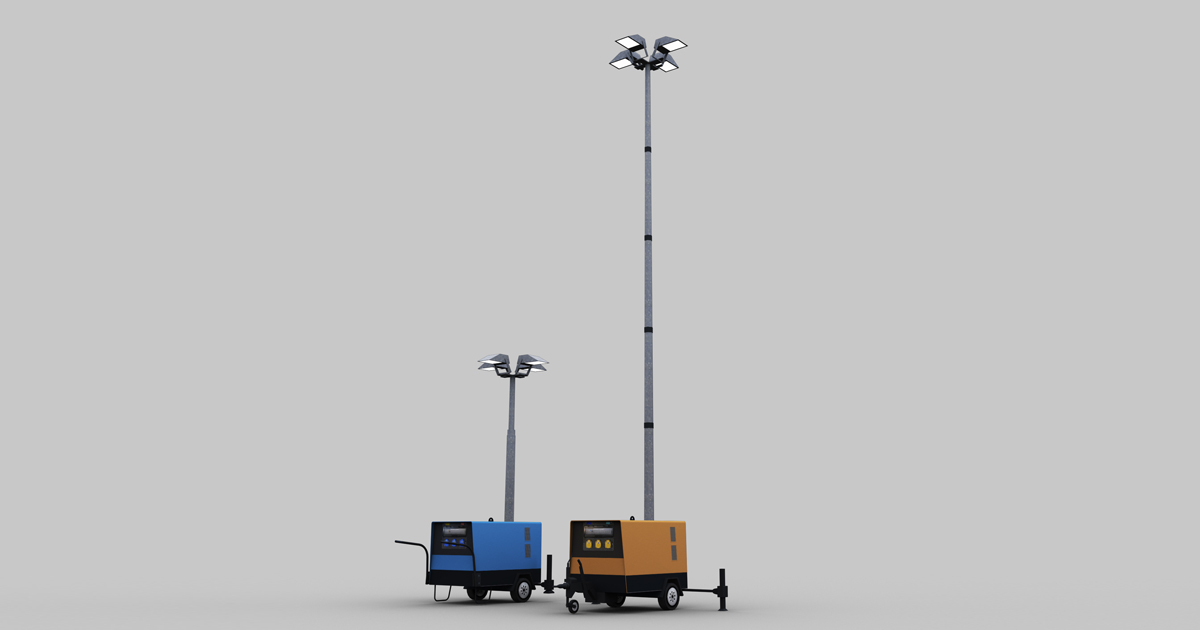 Mobile Construction Light Lowpoly | 3D Industrial | Unity Asset Store