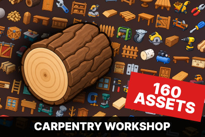 Woodworking Carpentry Sawmill Lumber Furniture Workshop Icons Pack