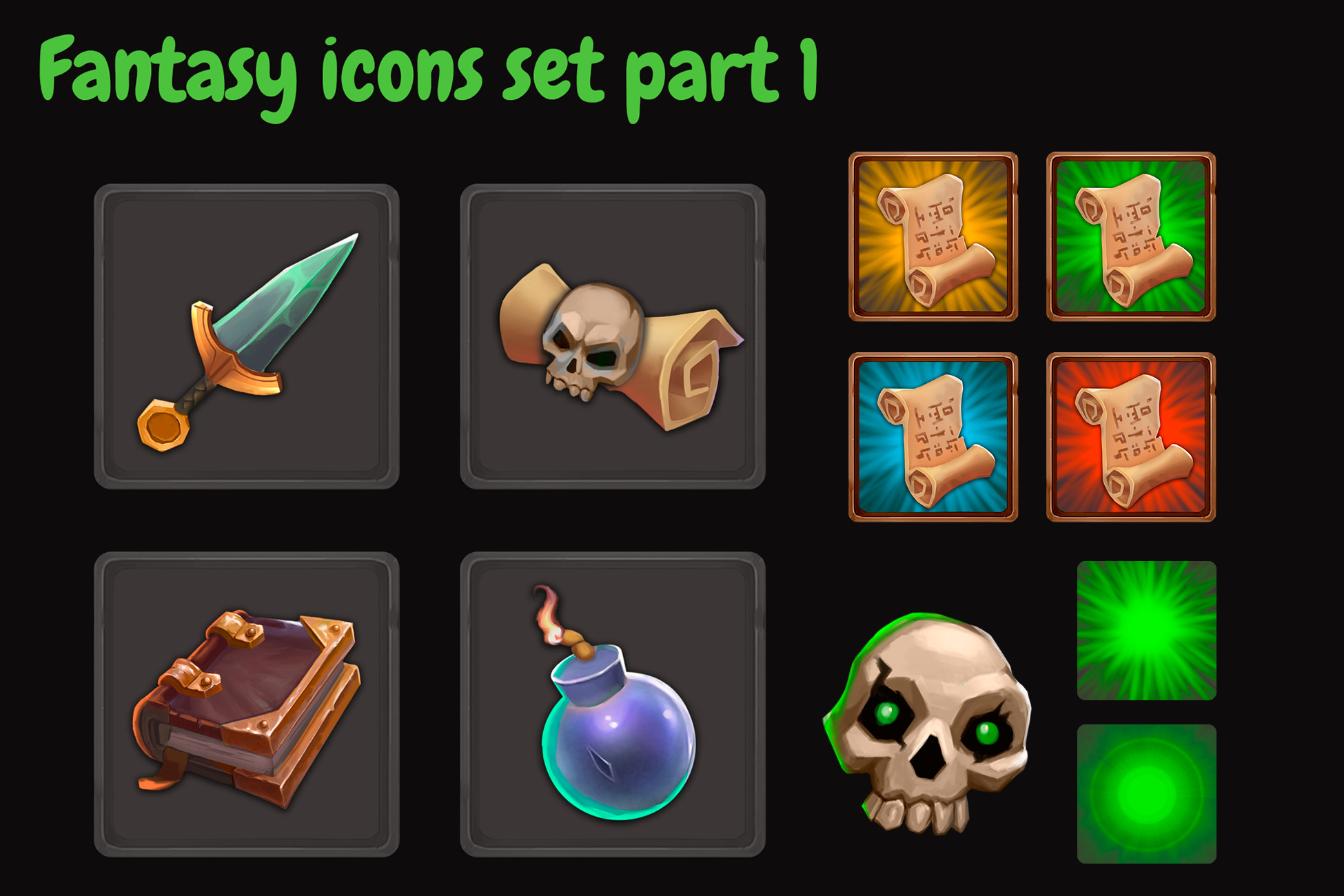 Command Icon Fantasy Stylized fantasy icons set | 2D 아이콘 | Unity Asset Store