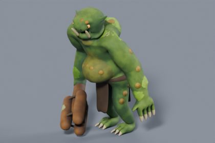 3D Troll - Stylized Rigged & Animated Fantasy Monster with PBR and LODs