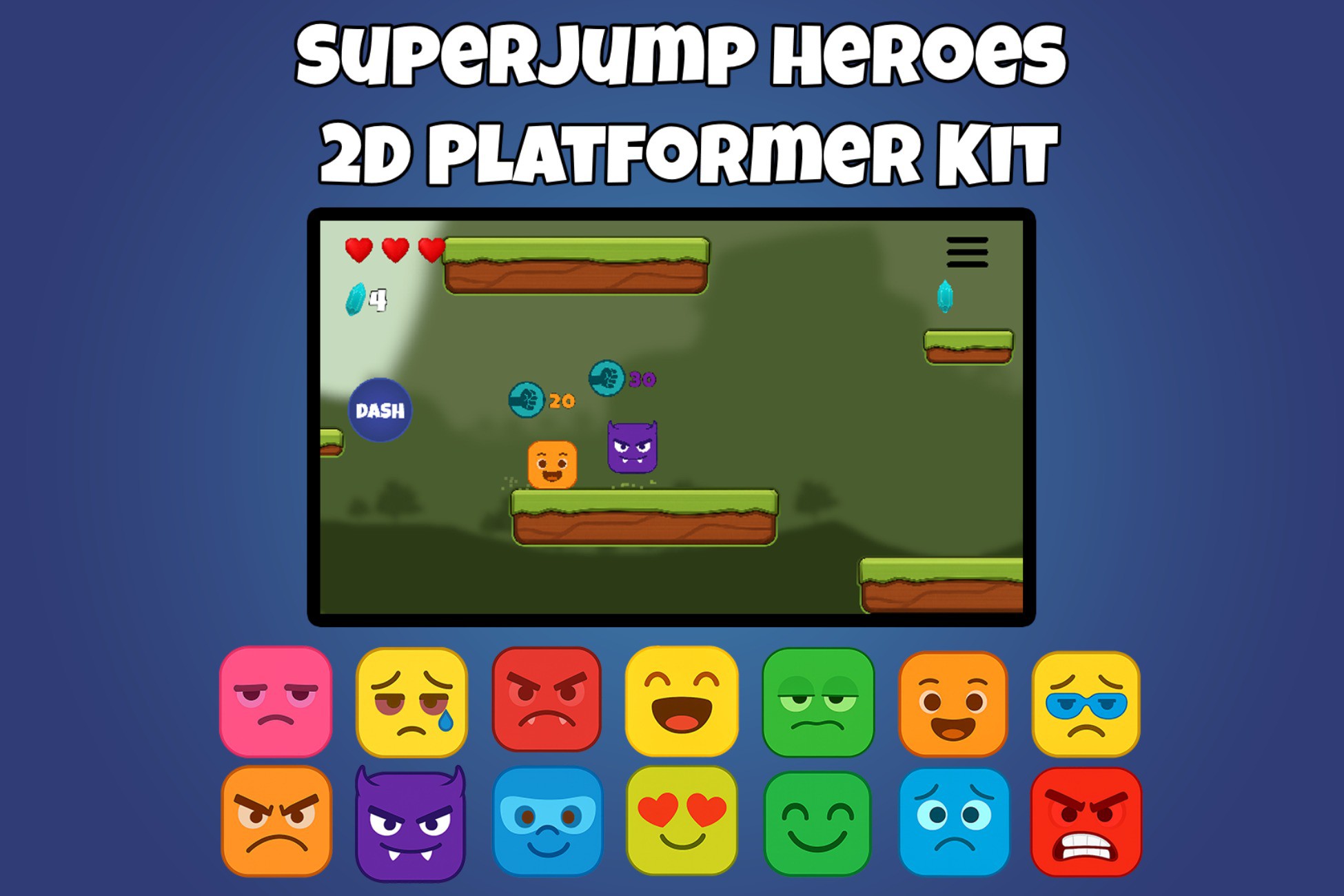 SuperJump Heroes – 2D Platformer Kit by Toolrift